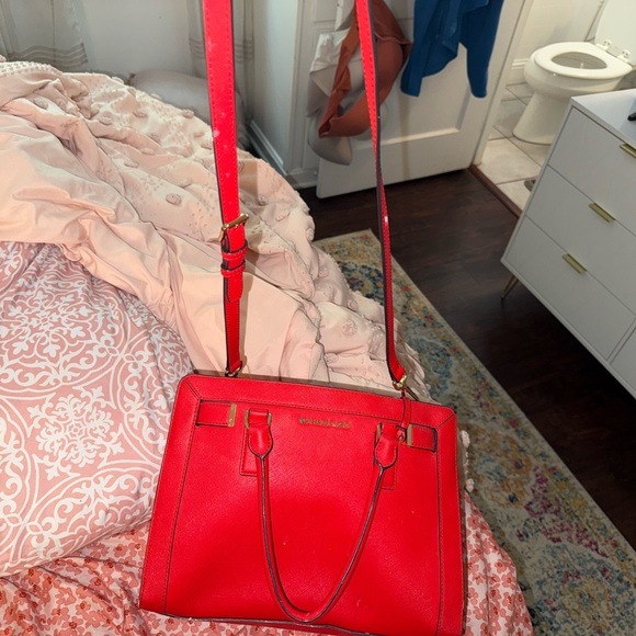 Michael Kors Vibrant Red Satchel - Picture 1 of 6